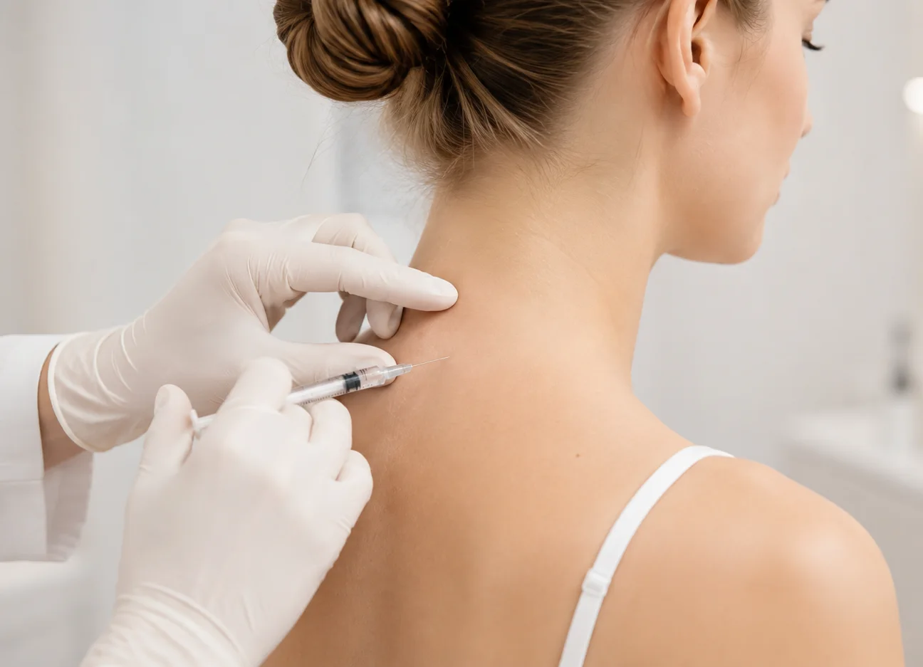 Botulinumtoxin-Injektion zur Behandlung muskulärer Nackenbeschwerden